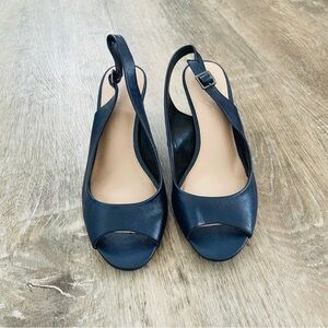 Elegant Navy Slingback Heels